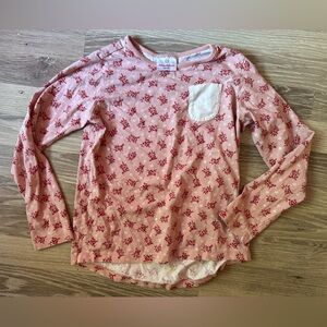 Hanna Andersson size 10 Floral Pink Long Sleeve Kids Shirt
